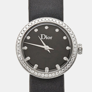 Dior Black Stainless Steel Diamond Satin La D De Dior Cd043114A002 Women Wristwatch 25 Mm