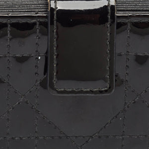 Dior Black Cannage Patent Leather Lady Dior 5 Gusset Card Holder..