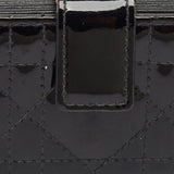 Dior Black Cannage Patent Leather Lady Dior 5 Gusset Card Holder..