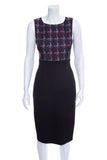 Chanel F/W 2008 Navy & Red Patterned Silk Top Dress SZ 36