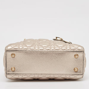 Dior Rose Gold Cannage Leather Small Soft Lady Dior Tote