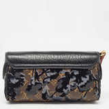 Louis Vuitton Black/monogram Canvas And Leather Limited Edition Fleur De Jais Manege Clutch