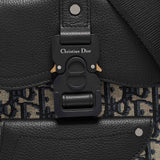 Dior Navy Blue Oblique Canvas And Leather Mini Saddle Backpack