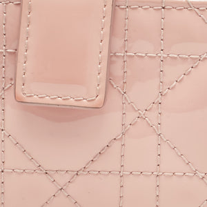 Dior Light Pink Cannage Patent Leather Jasmine Card Holder