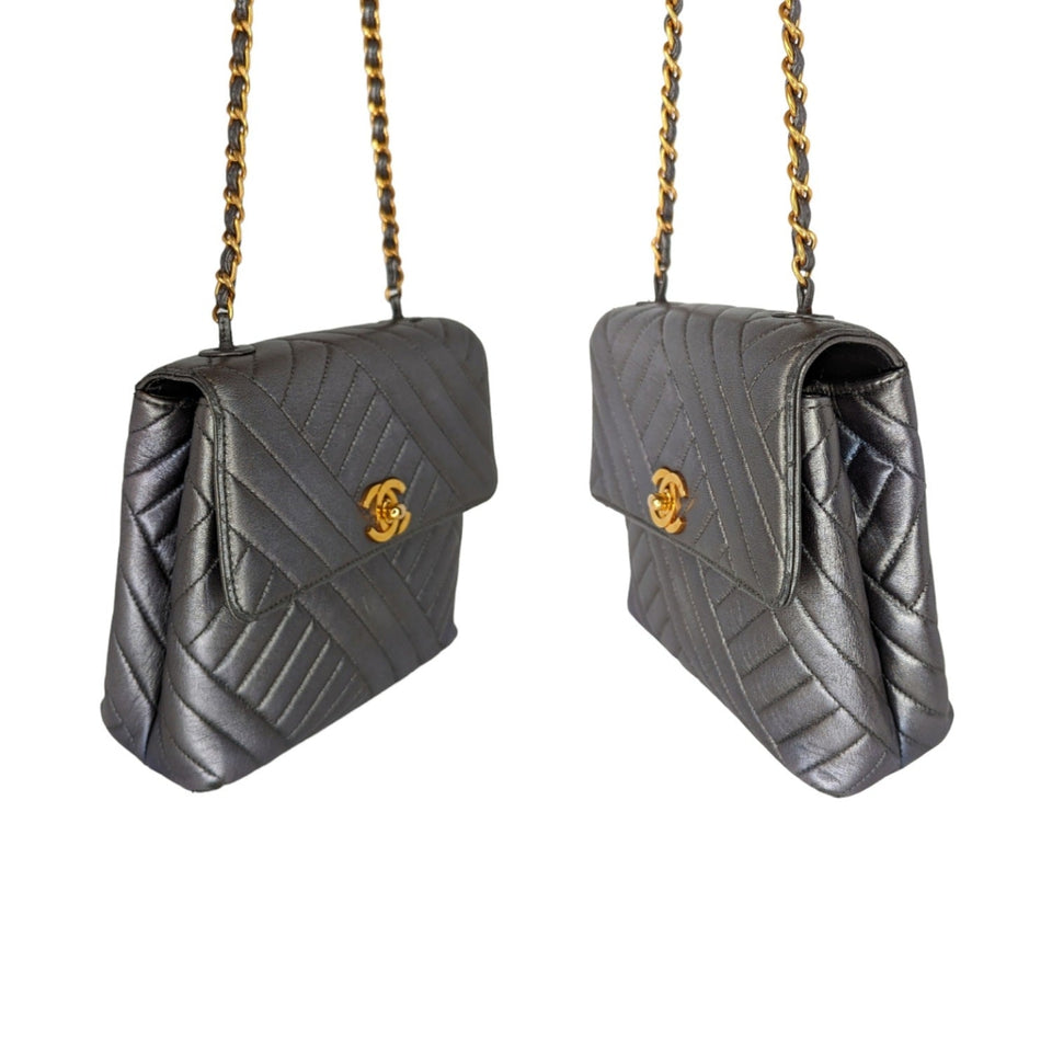 Chanel bag Vintage Chevron Quilted Square Flap Bag