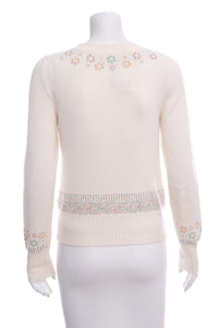 Chanel Cream Button Up Sweater SZ 34