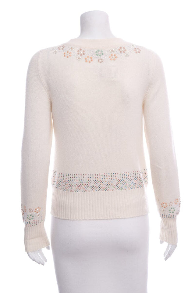 Chanel Cream Button Up Sweater SZ 34