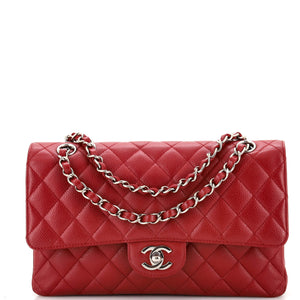CHANEL Classic Double Flap Bag Quilted Caviar Medium