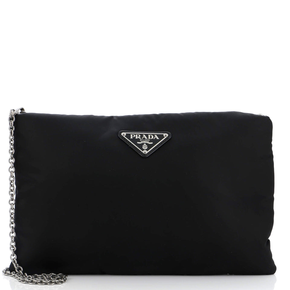 PRADA Fluo Chain Clutch Tessuto Medium