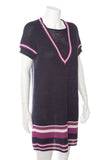Chanel Mulberry and Pink Cable Knit Sweater Dress SZ 38
