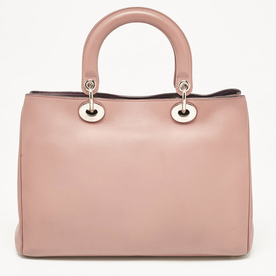 Dior Dusty Pink Leather Medium Diorissimo Shopper Tote