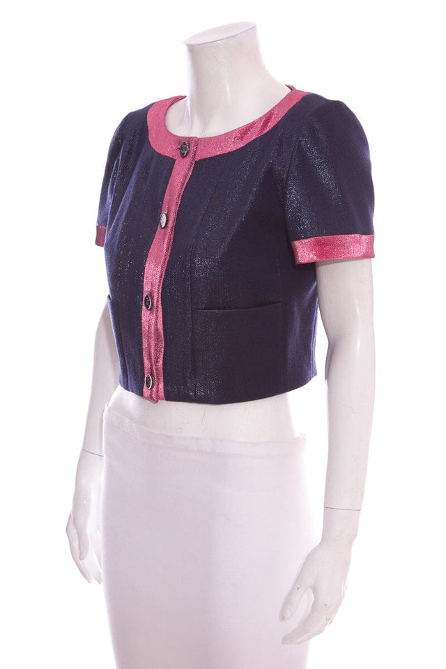 Chanel ICON 2022 Blue & Pink Short Sleeve Jacket SZ 38 NWT