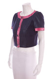 Chanel ICON 2022 Blue & Pink Short Sleeve Jacket SZ 38 NWT