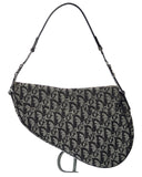 Dior Black Canvas Oblique Saddle Bag