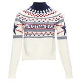 Christian Dior Dioralps cream wool cashmere fairisle sweater