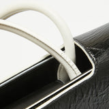 Dior Black/white Crinkled Patent Leather Medium Diorever Top Handle Bag