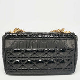 Dior Black Cannage Patent Leather Medium Caro Shoulder Bag