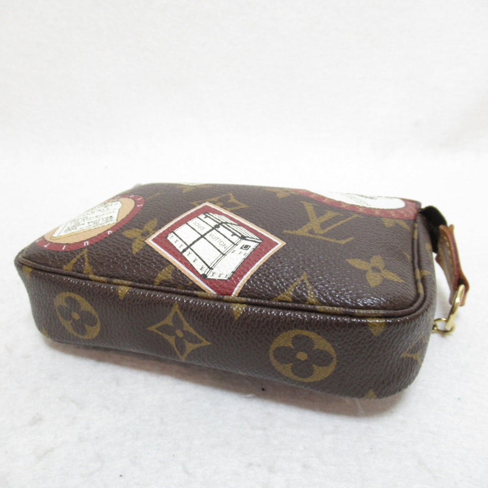 Louis Vuitton Mini Pochette Accessoires  Canvas Clutch Bag