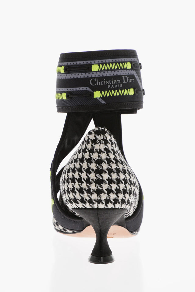 Dior Houndstooth Fabric Pumps With Trek Strap 5Cm