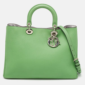 Green Leather Large Diorissimo Shopper Tote