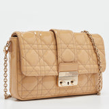 Dior Beige Cannage Patent Leather Miss Dior Promenade Chain Pouch