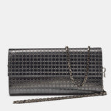 Dior Metallic Patent Leather Micro Cannage Croisiere Wallet On Chain