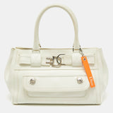 Dior White Leather Flight Tote