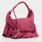 Dior Pink Leather Gipsy Ruffle Hobo