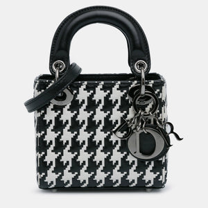 Micro Calfskin Houndstooth Embossed Macro Lady Dior