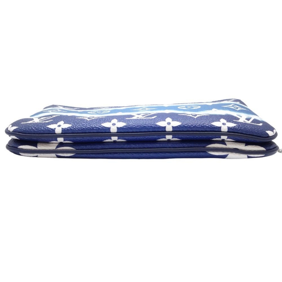 Louis Vuitton Double Zip  Canvas Clutch Bag