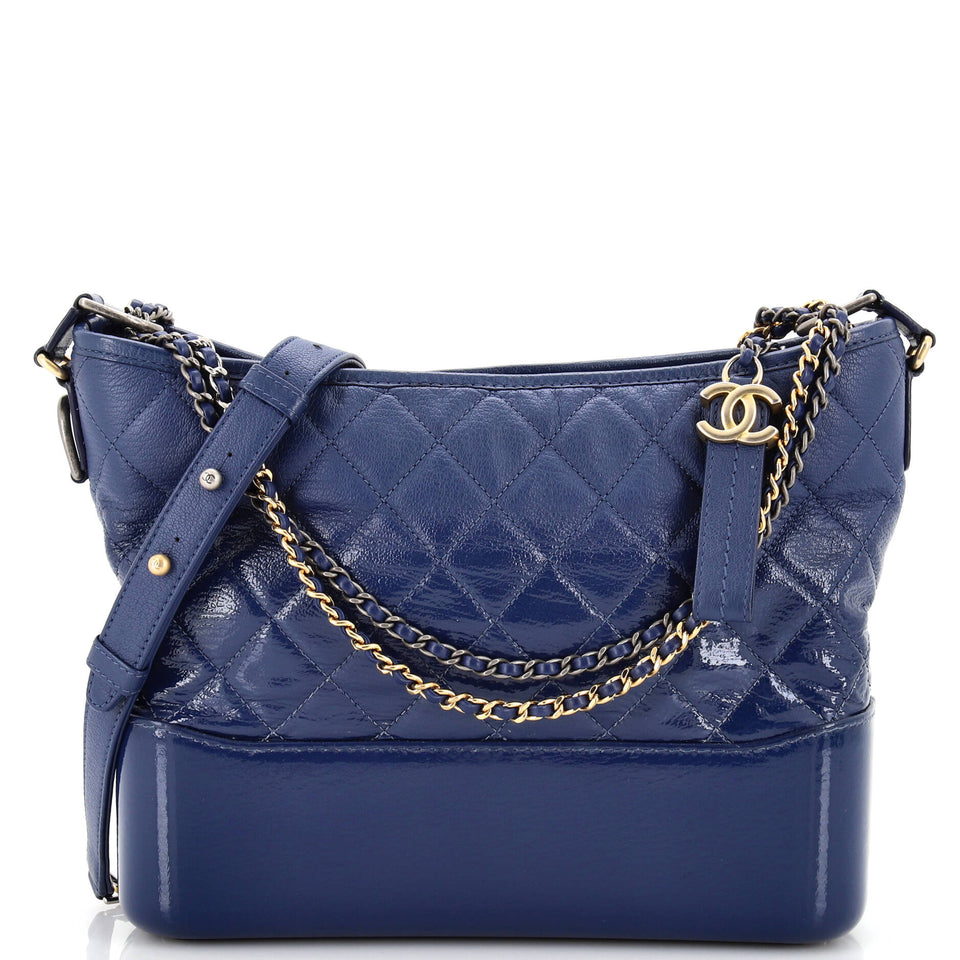 CHANEL Gabrielle Hobo Quilted Goatskin and Patent Medium