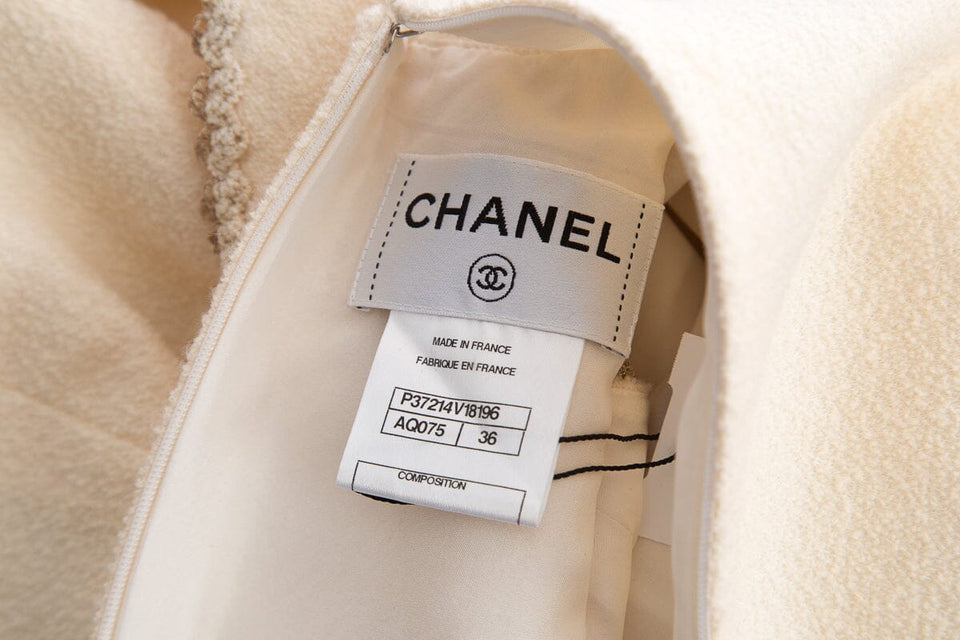Chanel Cream Sleeveless Dress SZ 36