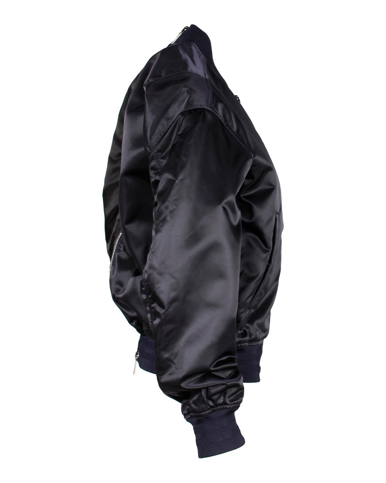 Dior And Judy Blame Embroidered Bomber Jacket in Black Cupro