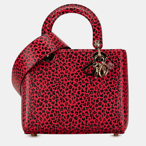 Medium Calfskin Leopard Print Lady Dior