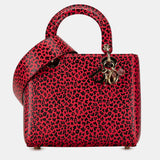 Medium Calfskin Leopard Print Lady Dior