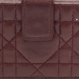 Dior Burgundy Cannage Leather Lady Dior 5 Gusset Card Case
