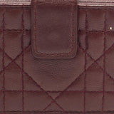Dior Burgundy Cannage Leather Lady Dior 5 Gusset Card Case
