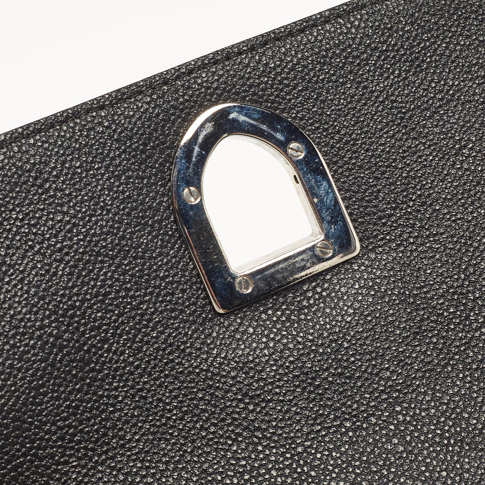 Dior Black Leather Diorama Chain Link Top Handle Bag..