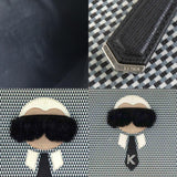 Fendi    Leather Metal Fur Clutch Bag (Pre-Owned)