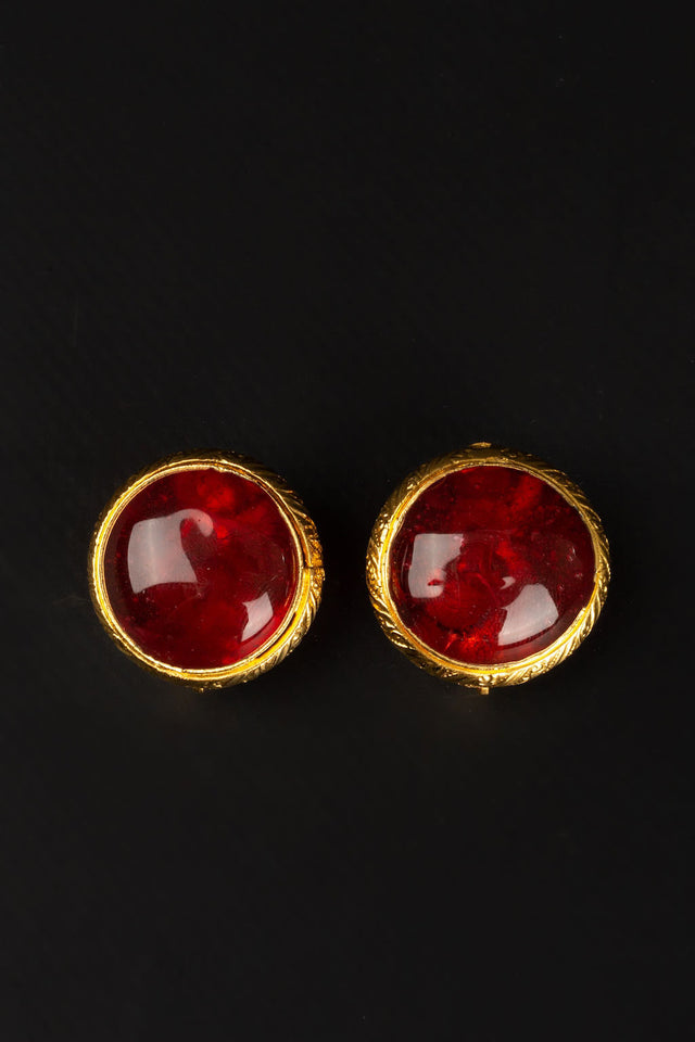 Boucles d'oreilles en pâte de verre Chanel