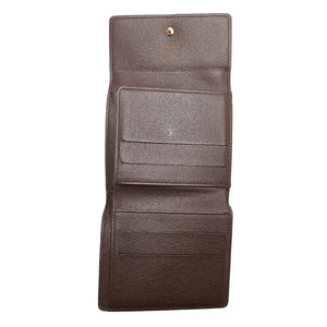 Louis Vuitton Damier Portefolio  Double Fold Wallet Compact Wallet N61654 Brown PVC Leather  Louis Vuitton