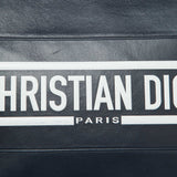 Dior Navy Blue/white Leather Logo Vibe Zip Clutch