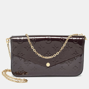 Louis Vuitton Amarante Monogram Vernis Pochette Felicie Clutch