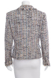 Chanel Multicolor Tweed Fringe Jacket SZ 42