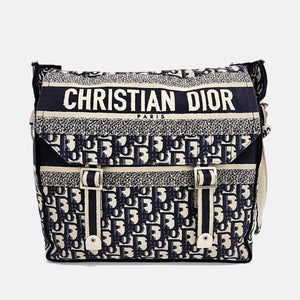 Christian Black Logo Oblique Diorcmap Messenger Bag
