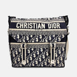 Christian Black Logo Oblique Diorcmap Messenger Bag