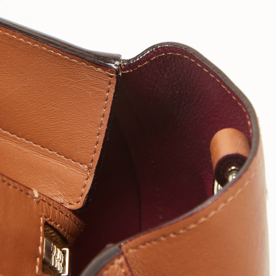 Dior Brown Leather Diorissimo Zip Shopper Tote..