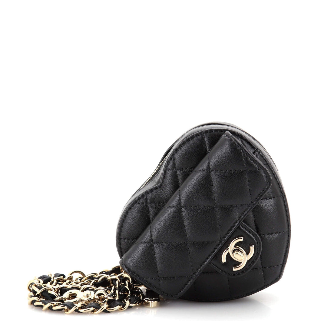 CHANEL CC in Love Heart Belt Bag Quilted Lambskin