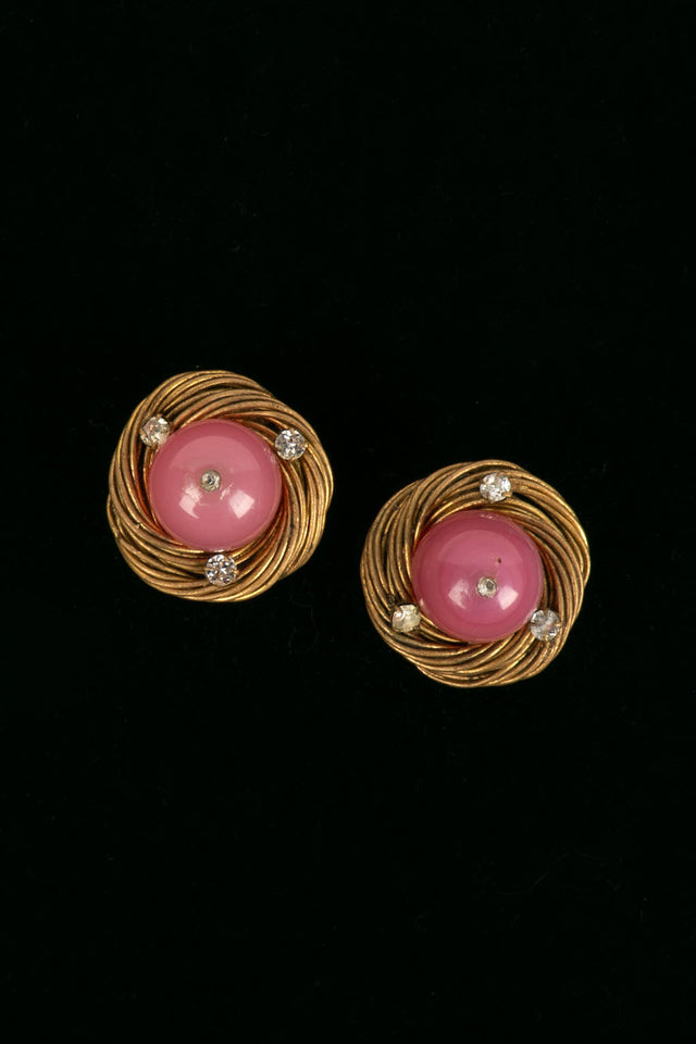 Boucles d'oreilles roses Chanel