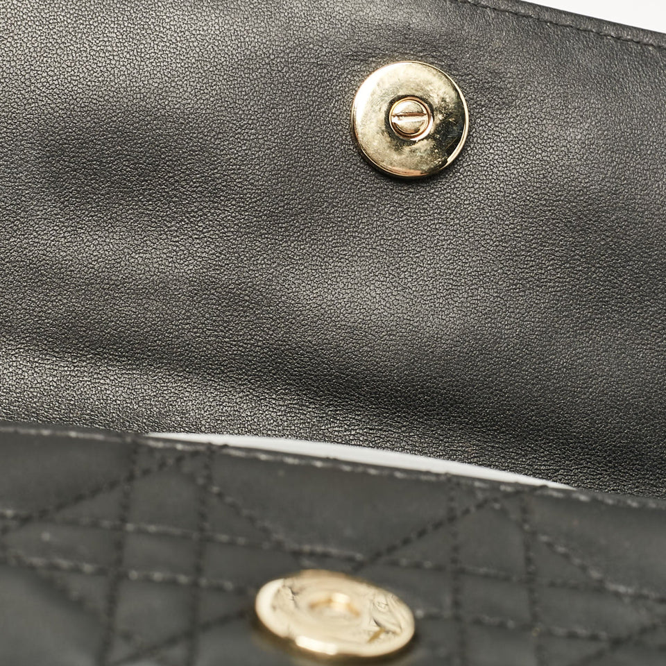 Dior Black Cannage Leather Mini My Dior Top Handle Bag